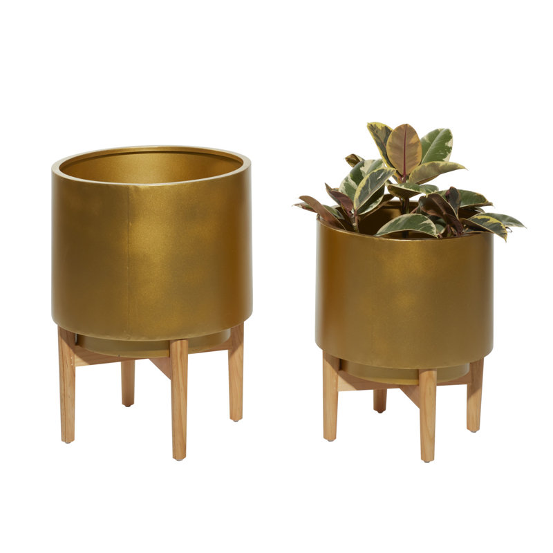 2-Piece Pot Planter, Gold