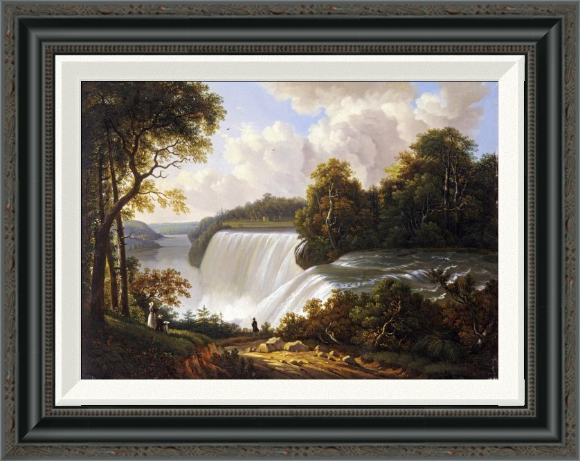 Global Gallery 'niagara Falls Scene' By Victor Degrailly Framed 