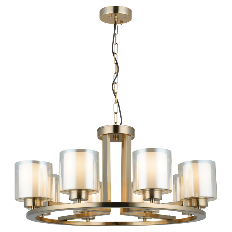 Midis 8 - Light Antique Brass Chandelier Pendant