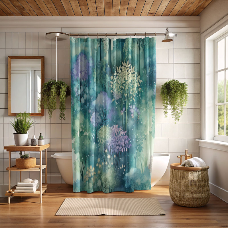 Rideau de douche Woodland Peace - Premium, H 74 po x l 71 po