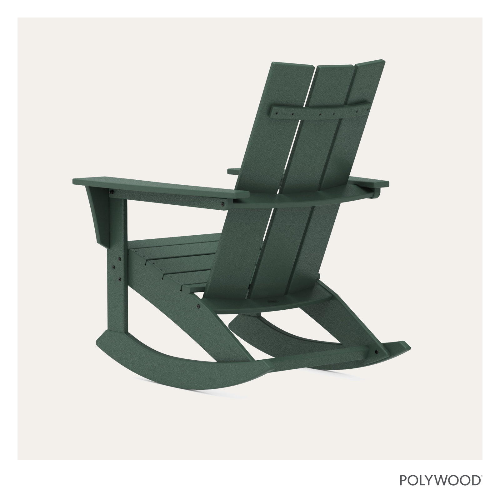 POLYWOOD® Modern Rocking Adirondack Chair, Green