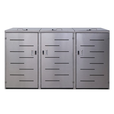 XL 3Er-/6Er-Mülltonnenverkleidung MCW-E83, Mülltonnenbox Mülltonnenabdeckung, Erweiterbar 108X61x76cm