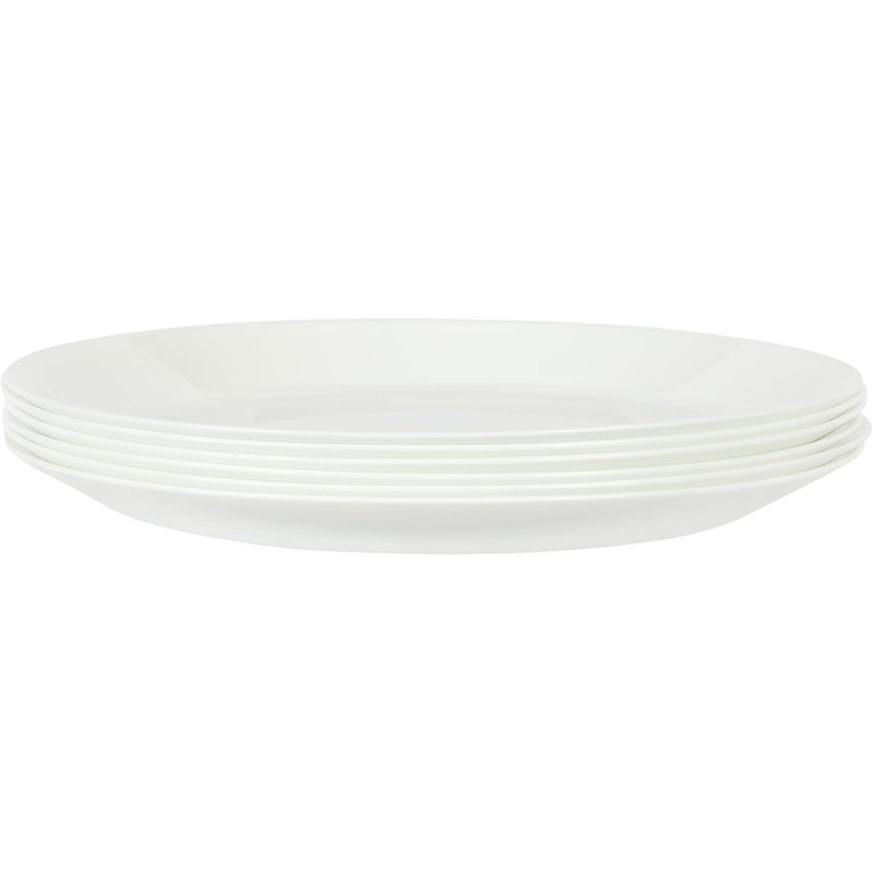 Ensemble d'assiettes à dessert 6 pièces en verre opale de 7 pouces, blanc, résistant aux éclats
