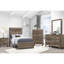 Lit simple rustique brun pour chambre à coucher - meubles en bois et finition d'ingénierie-362987088-362987091