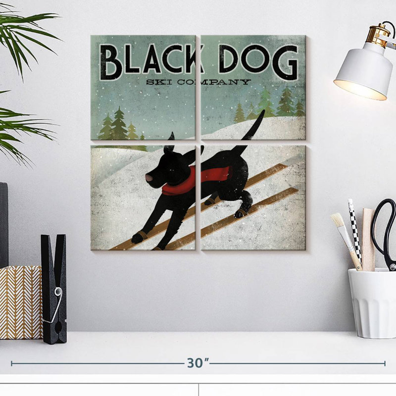 Brampt Black Dog Ski, 18" H x 18" W