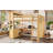 Wood Loft Bed With Cabinet And Bookshelf, Queen Size Loft With Wardrobe And Desk For Kids,Natural-428136067
