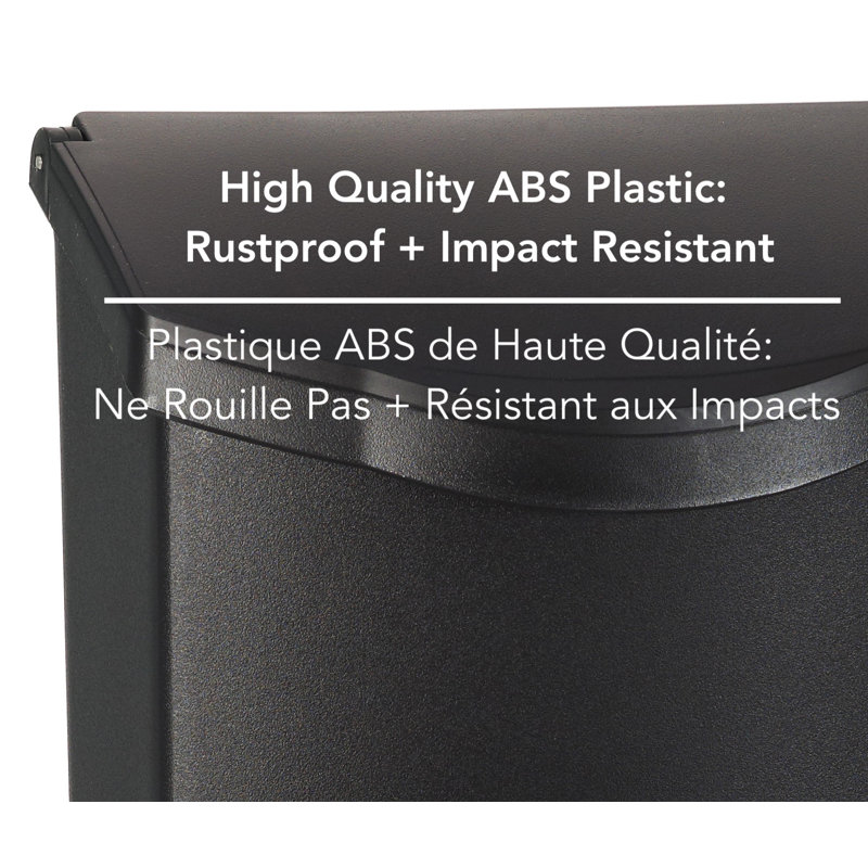 Black Medium Locking Wall Mount Plastic Mailbox