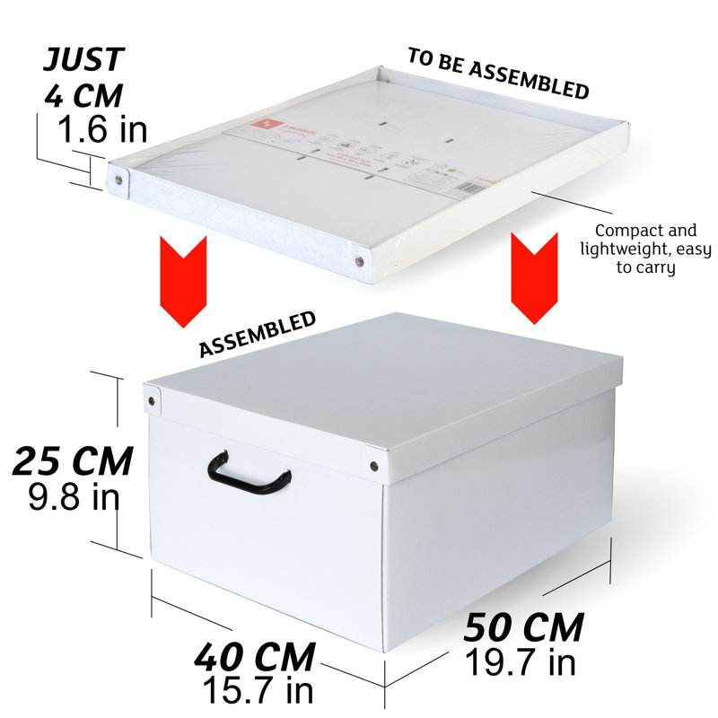 Boîte de rangement: 6 pièces - beige, Blanc