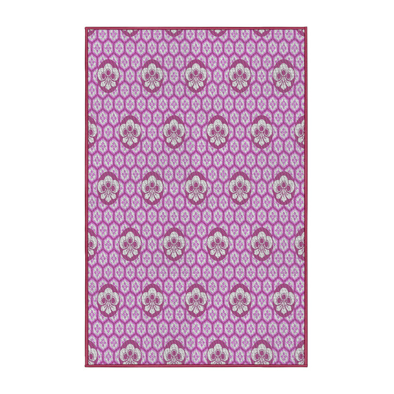 Tapis rose tissé à la machine, Rectangle 2 pi x 4 pi