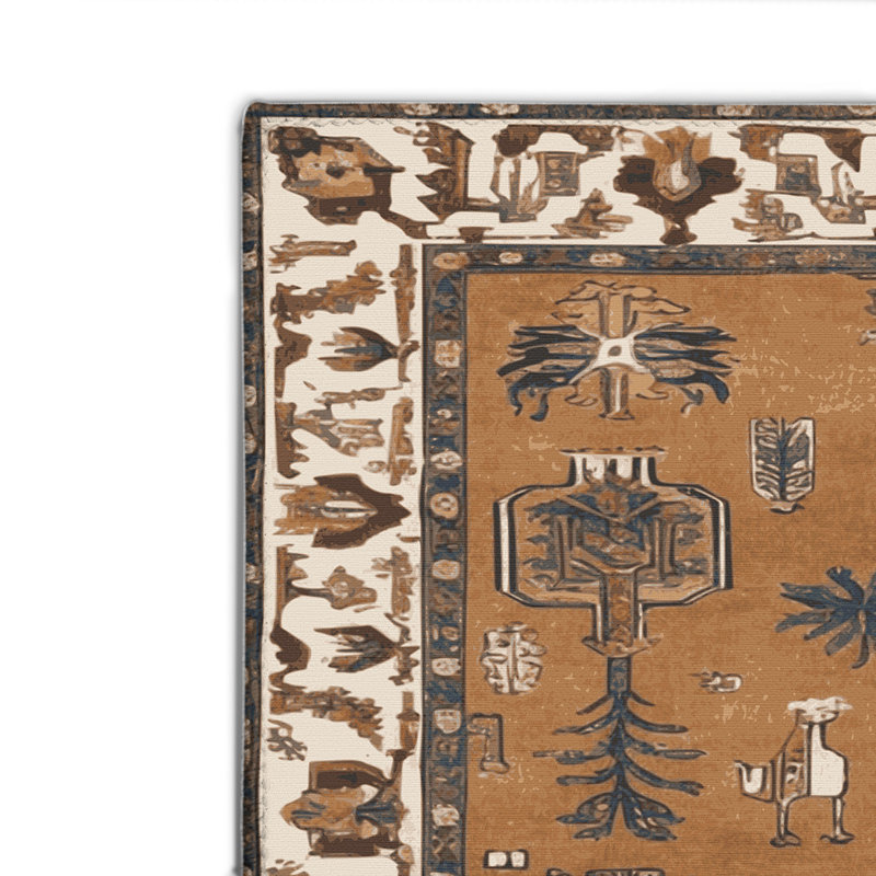 Tapis d'intérieur et d'extérieur brun Persian, Rectangle 4pi x 6 pi
