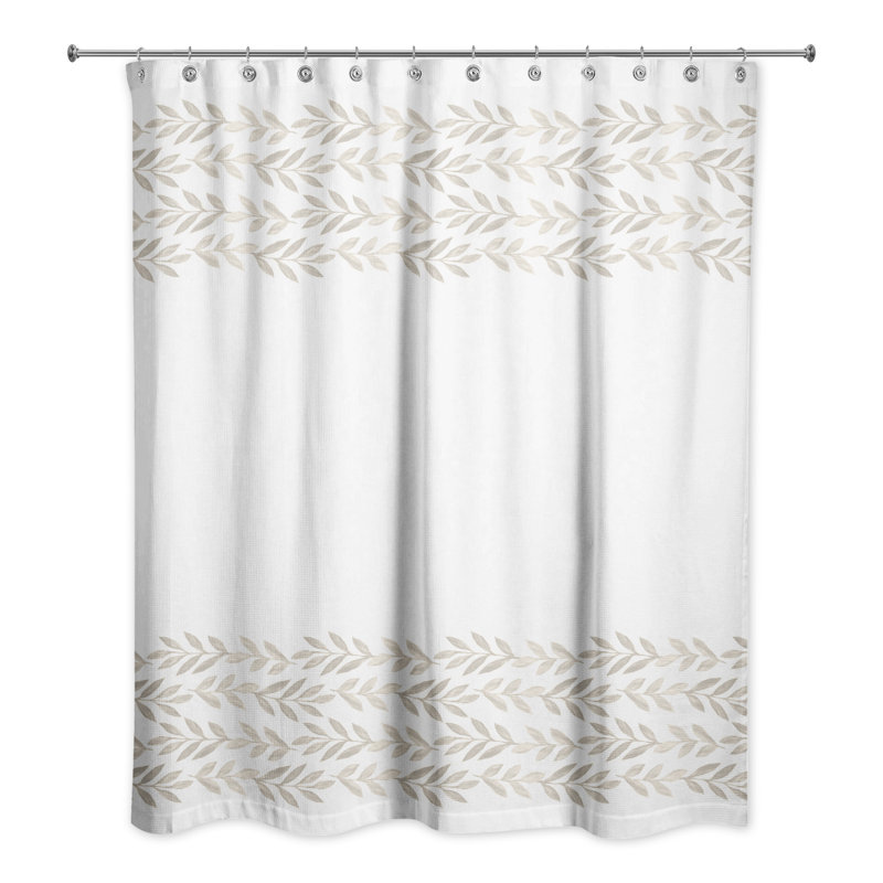 Rideau de douche simple à motif floral Arazeli, Beige