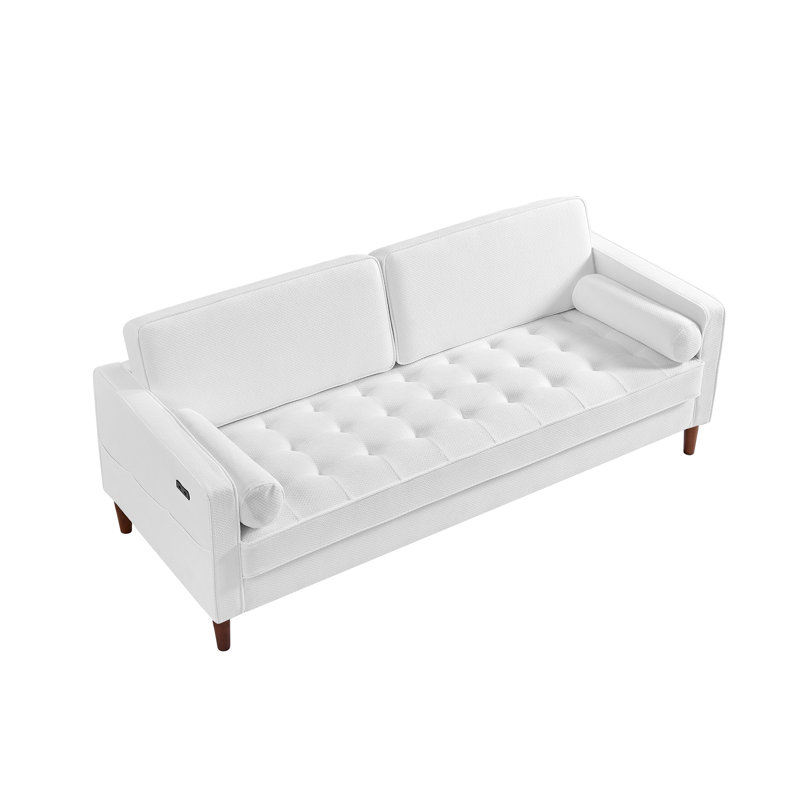 Canapé rembourré 82,5 po Khylee, Blanc