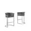 Tabouret de comptoir 24 po Maheer en velours et base chromée (chaise simple)-393398475-272955383