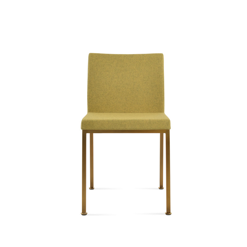 Aria Metal Side Chair in Wool, Wool Amber, Gold
