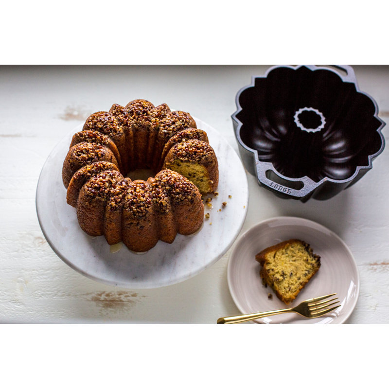 Lodge Black Cast Iron Fluted Bundt Cake Pan