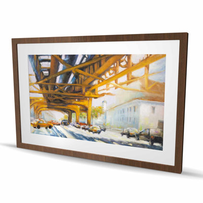 Trafic under the bridge - Car Bedroom Framed Matted Print