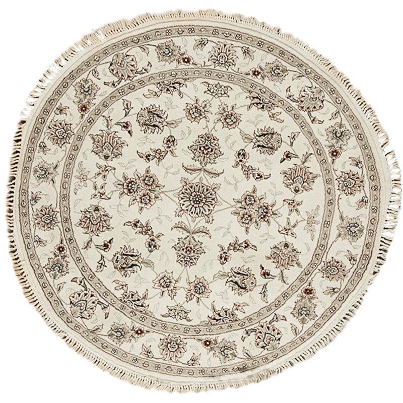 High-Quality Hand-Knotted Ivory Area Rug