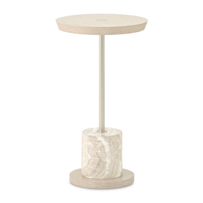 Lotus Bay Round Chairside End Table - Sand