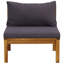 Canapé de patio carré en bois d'acacia de 27,2 po de largeur avec coussins