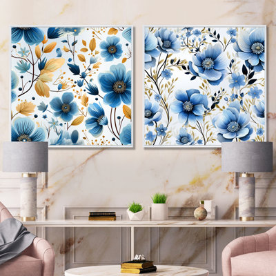 Bowersville - ensemble de 2 reproductions d'art sur toile florales