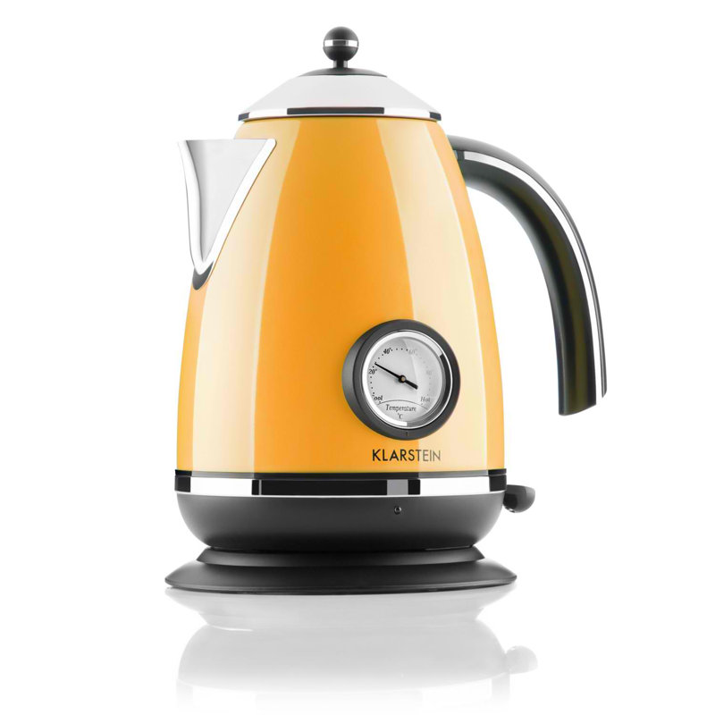 Klarstein 1.7L Stainless Steel Electric Tea Kettle, Orange