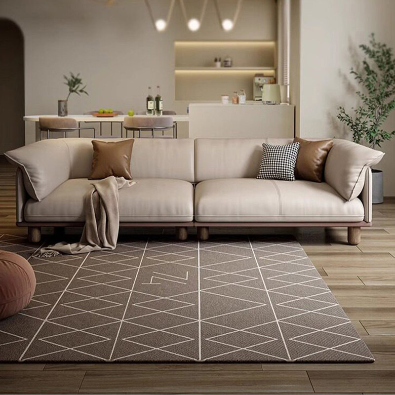 Canapé modulaire kaki en cuir véritable, H 27,56 po x l 86,61 po x P 35,43 po, Cuir kaki assorti