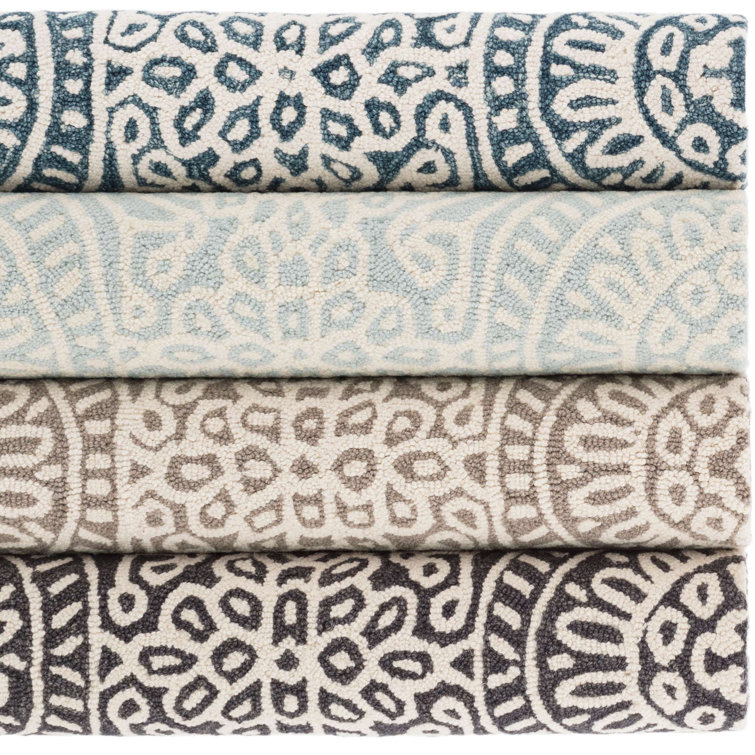 Temple Charcoal Hand Micro Hooked Wool Rug