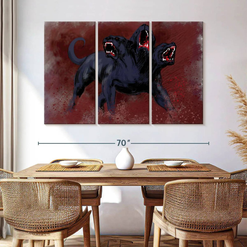 Kelan Cerberus, 42" H x 65" W