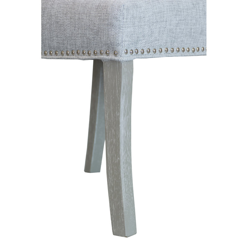 Chaise d'appoint rembourrée Chemise, Blanc, Platine