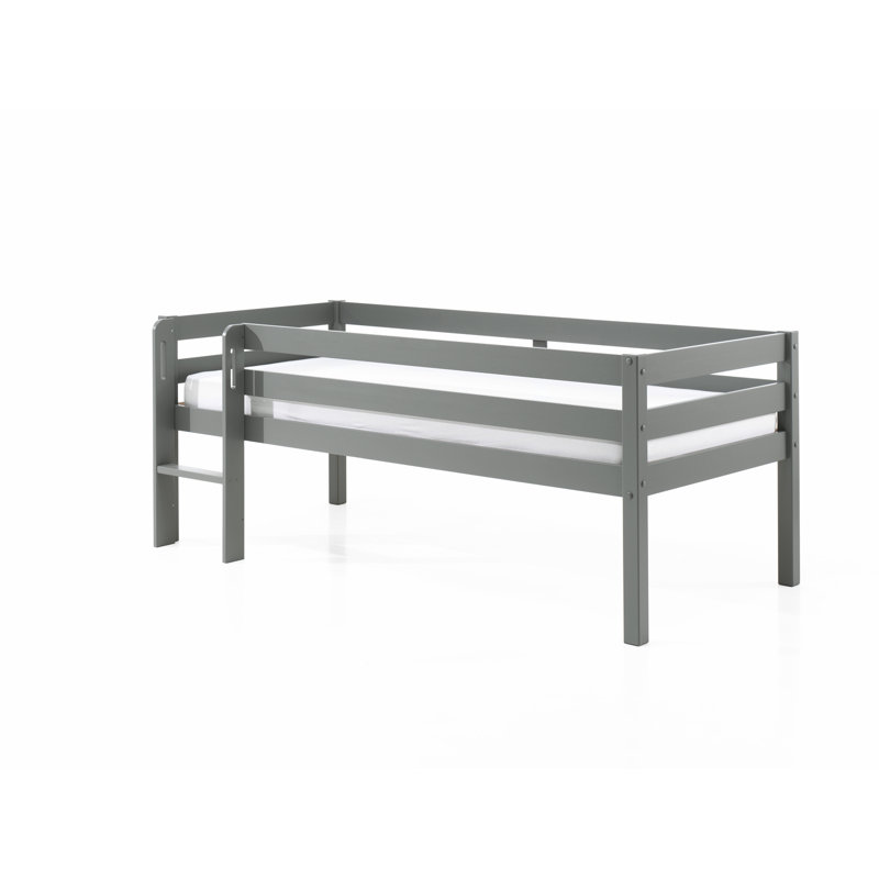 Pino European Single (90 x 200cm) Bed by Vipack, Grey