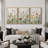 Vibrant Wildflower Green Garden Floral Boho Artwork Framed On Canvas 3 Piece Paintings Print Wall Decor-91875282-91875279