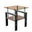 Table basse carrée en verre, ensemble de 2 salon, ensemble de 2 tables de thé moderne trempé avec plateau en MDF et table de bout brun / noir-1627613049-1627613050