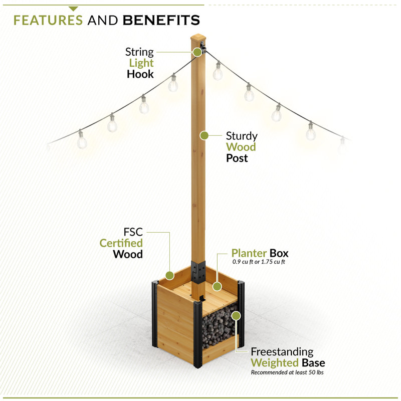 Zippity Outdoor Products 8.5ft H (1 Post W/ Planter) Freestanding ...