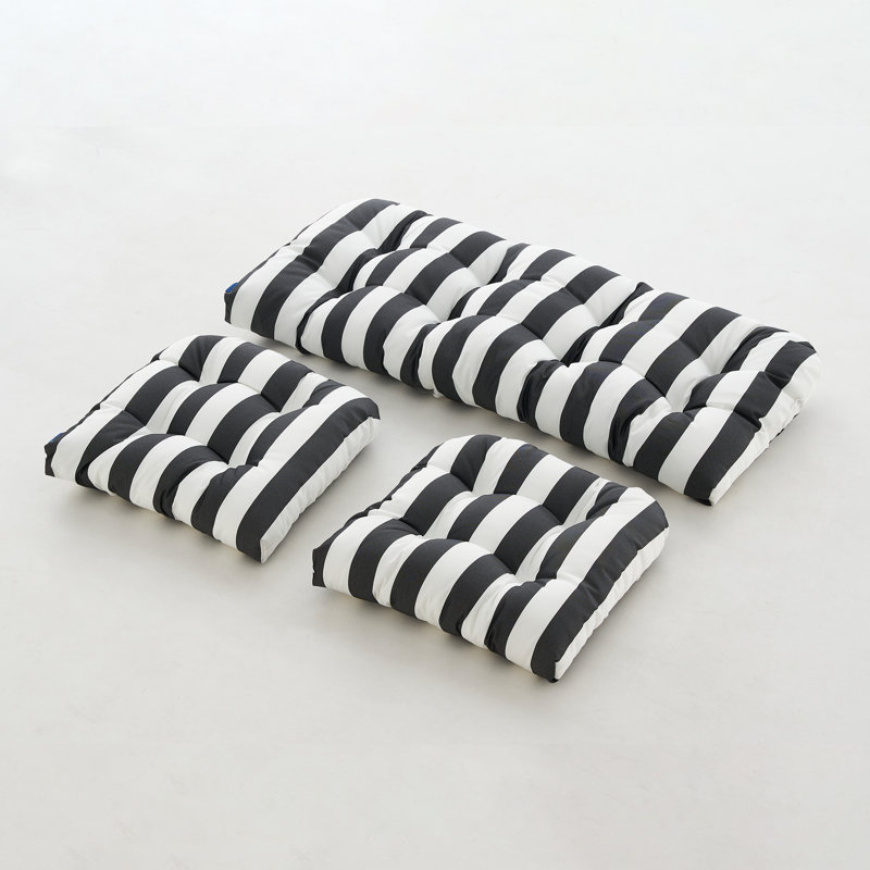 Outdoor 5'' Seat Cushion, Black Stripe