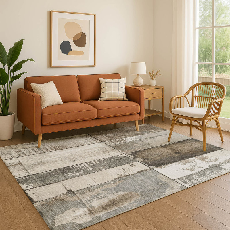 Tapis géométrique de qualité supérieure lavable à la machine Medena AMF1877, Rectangle 10 pi x 14 pi