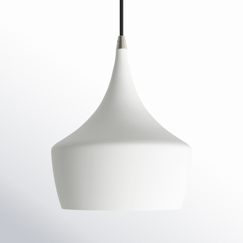 Schultz Single Light Metal Dimmable Pendant, White