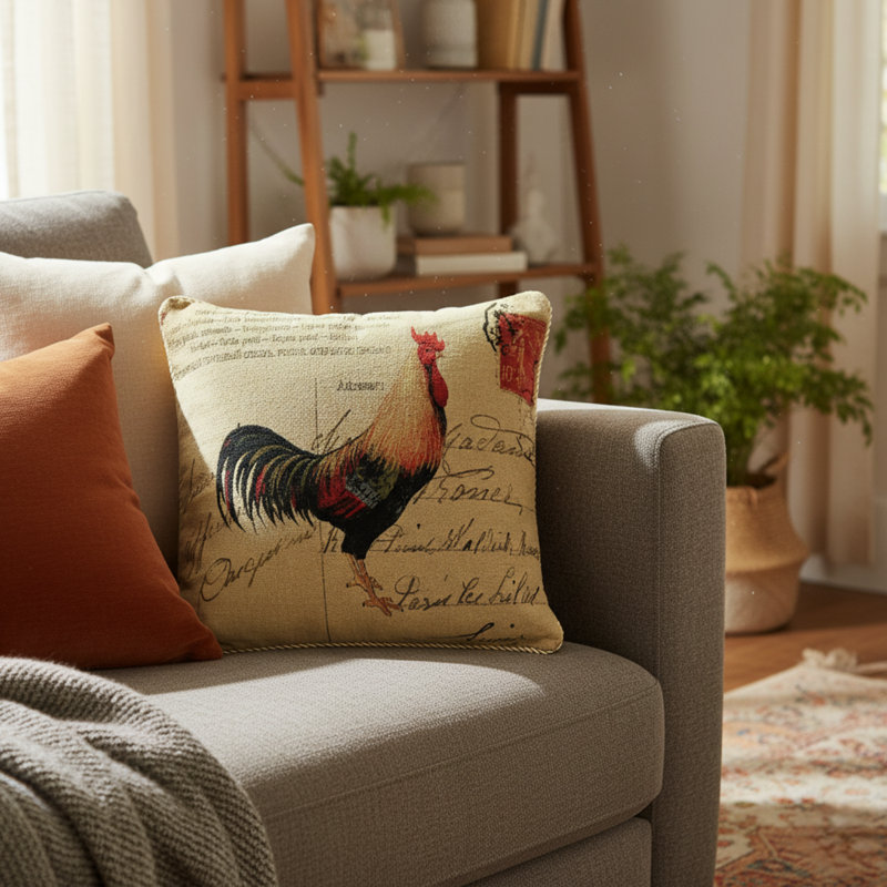 Housse de coussin avec cachet de la poste 800