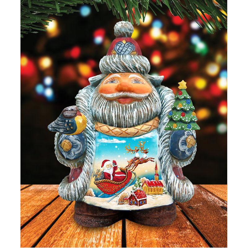 Derevo Up-Up and Away Santa Figurine