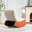 Chaise berçante confortable avec repose-pieds - Moderne et relaxant, grand coussin à bascule décoratif orange pour plus de confort