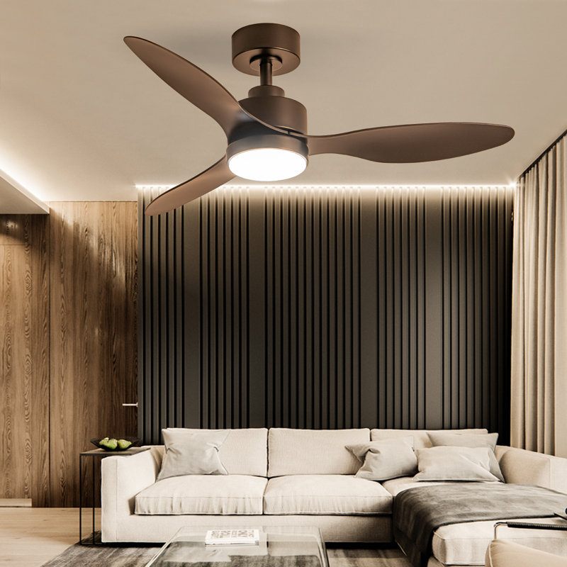 Ventilateur de plafond standard à profil bas de 42 po avec lumière, application et télécommande
