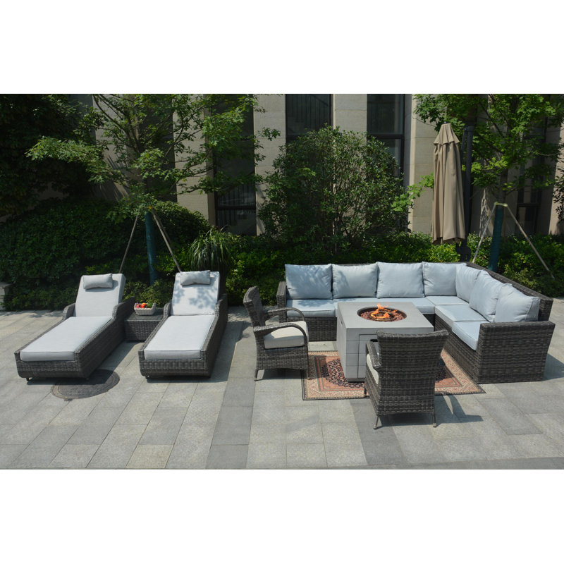 9 - Person Patio Conversation Set with Cushions