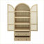 Armoires | Grande armoire de rangement arquée 70,28 po, portes en rotin, 2 tiroirs, tablettes réglables | Farmhouse | Panneau de particules et panneau de fibres à densité moyenne