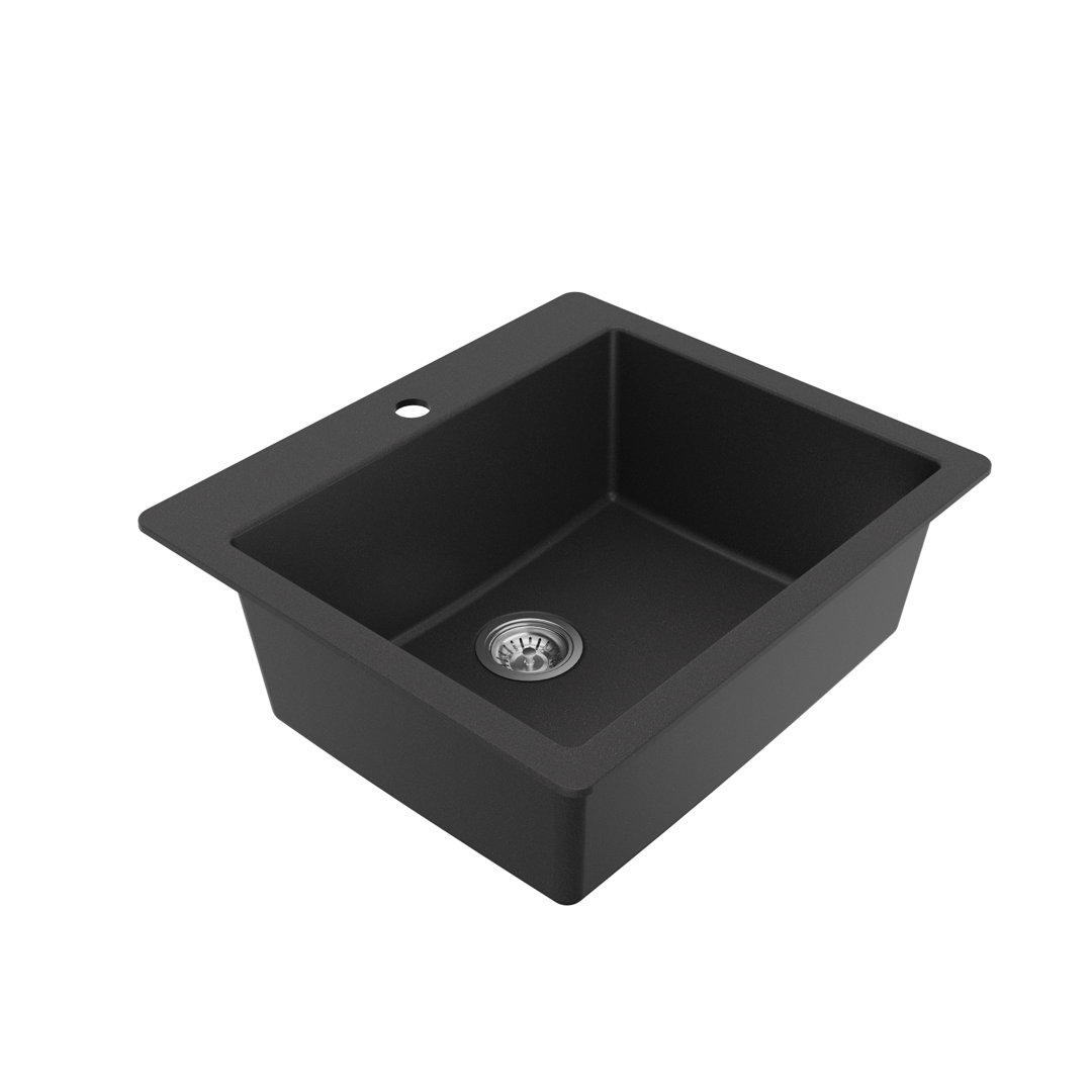 Karran Quartz 25'' X 22'' Single Bowl Drop-in Kitchen Sink Kit Karran 