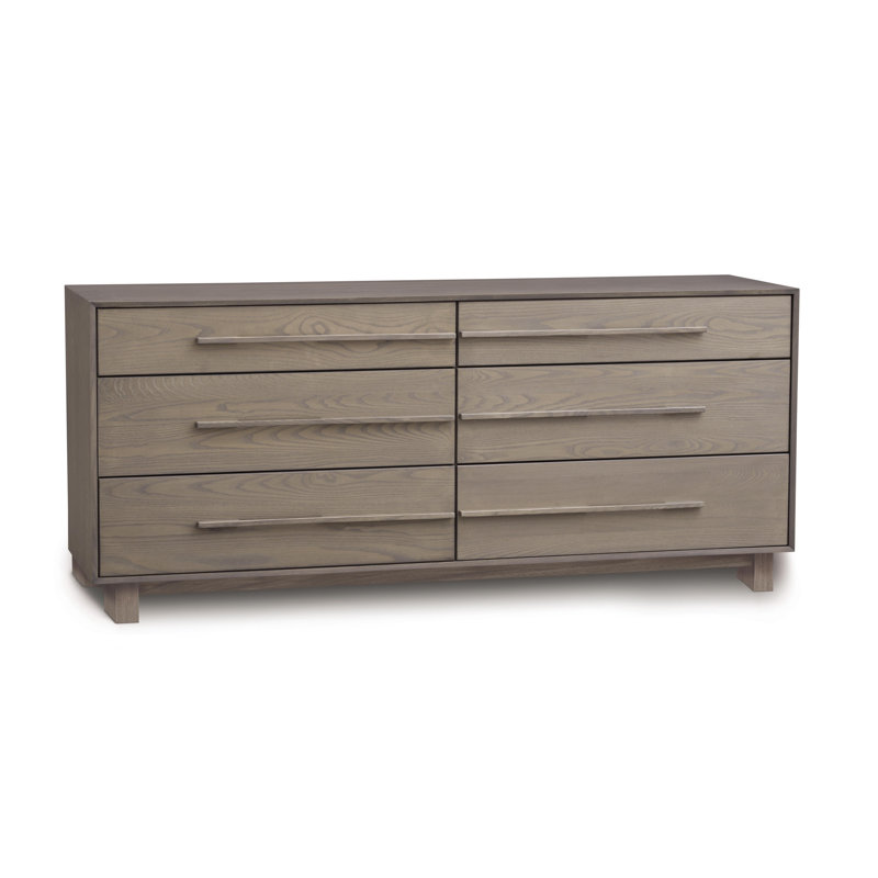 Sloane 6 - Drawer Solid Wood Dresser, Weathered Oak