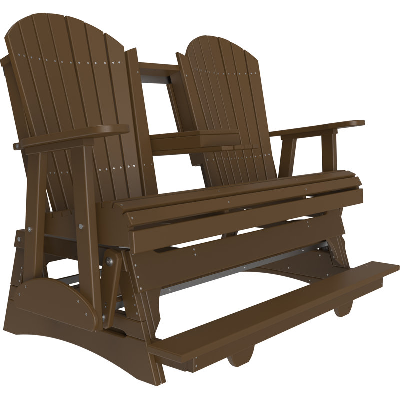 Banc d'extérieur coulissant en polywood, Brun