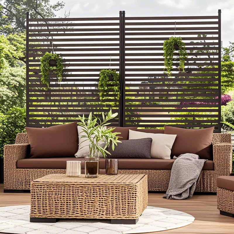 180.3cm H×89.9cm W Freestanding Metal Privacy Screen for Outdoor Patio,Heavy-Duty Rust-Resistant Decorative Fence Panel,Patio Privacy Screen