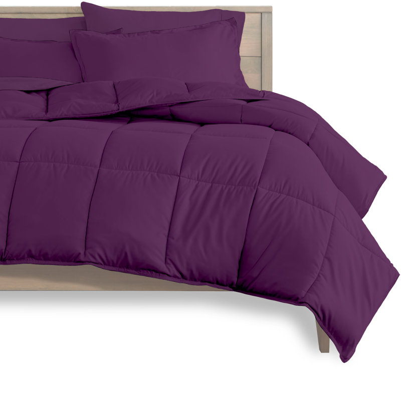 Modern & Contemporary Comforter, Plum/Plum, Twin Comforter + Pillowcases