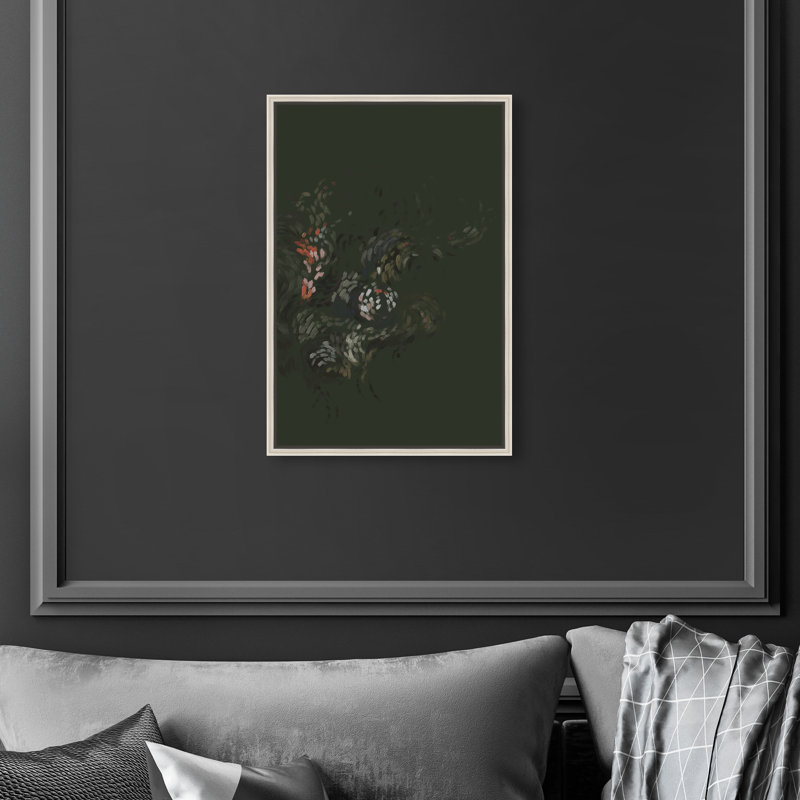 Dancing Petals II Print by Oliver Gal, 11"H x 16"W, Silver Floater Frame
