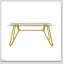 table de salle à manger rectangulaire en verre, convenant à 1 à 8 personnes, table de salle à manger de cuisine de style moderne, équipée de pieds en métal robustes, convenant à la salle à manger, au salon, au bureau, en or-1923558373