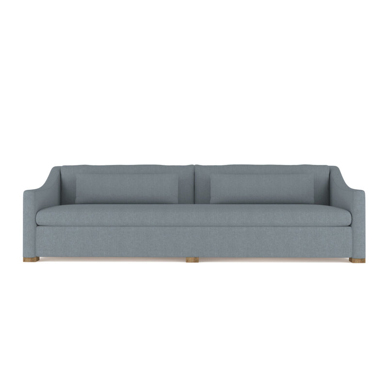 Crosby Slope Arm Sofa, 32.5" H x 108" W x 38" D, Crushed Velvet Silver Streak, Weathered